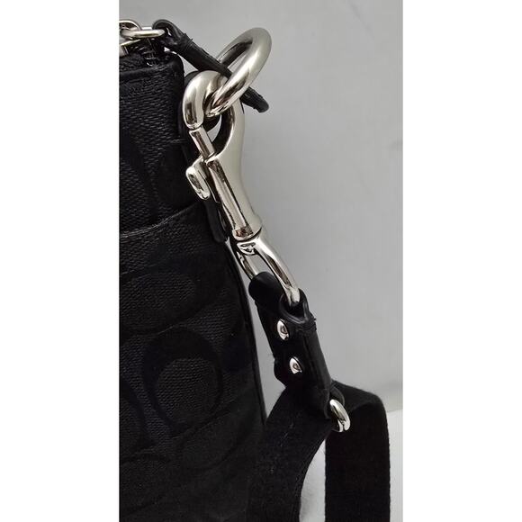 Coach Signature Logo Collection Shoulder Bag Crossbody Swingpack Black - Picture 6 of 15
